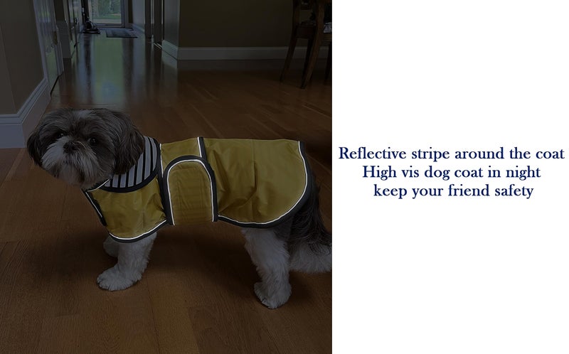 Morezi Dachshund Raincoat Corgi Raincoat Dogs Waterproof fit for Dachshunds Weiner Long Back Breeds with Reflective Stripe Great Coverage in Autumn Winter - Yellow - M - Image 4